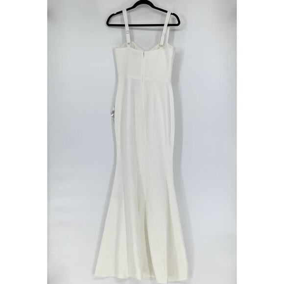 NEW! Dress the Population Size Small Estella White Gown Crepe Sweetheart G7-7 - Picture 3 of 8